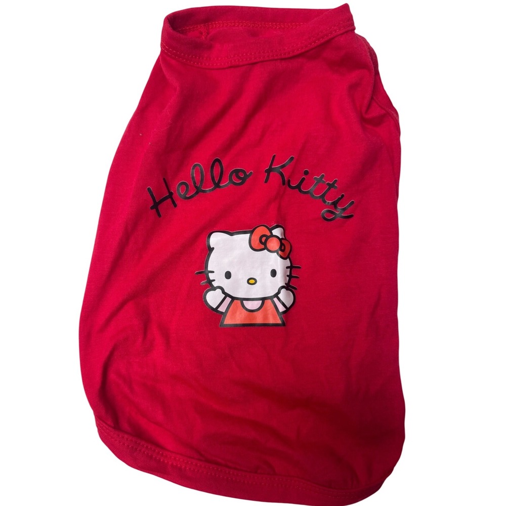Hello Kitty Red Pet Shirt Small Dog Cat Graphic Tee Sleeveless